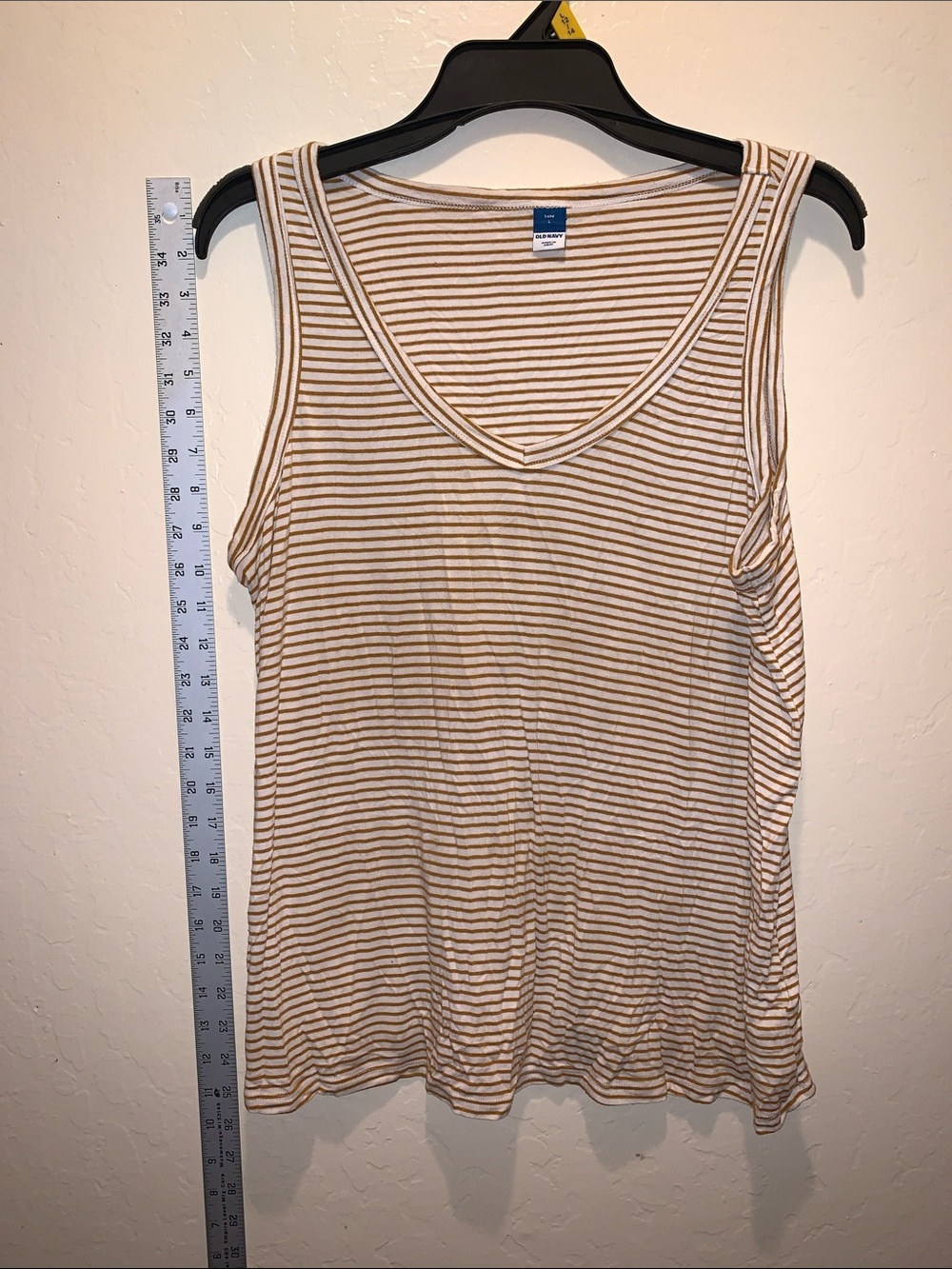 Old Navy Striped V-Neck Tank - White & Tan